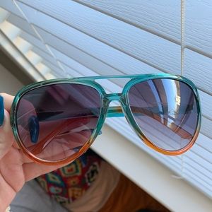 Retro Blue and Orange Sunglasses